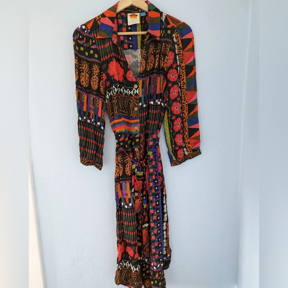 Farm Rio Colorful Patterned Midi Dress - Picture 6 of 10